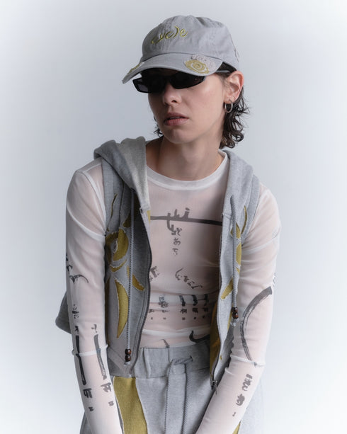 SPIRAL EMBROIDERY CAP -GRAY-